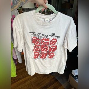 H&M Cream Rolling Stones XS Graphic T-Shirt